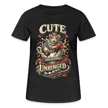 Rat de la maison des rats colorés mignonne et légèrement déjantée - T-shirt respirant Femme - noir - Devant - AI Model Female 172 light (172cm)