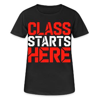 Le cours d’enseignant principal commence ici Aime l’éducation - T-shirt respirant Femme - noir - Devant - AI Model Female 172 light (172cm)
