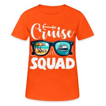 Cruise Squad Sunglasses Holiday Trip - Women's Breathable T-Shirt - neon orange - Front - AI Model Female 172 dark (172cm)