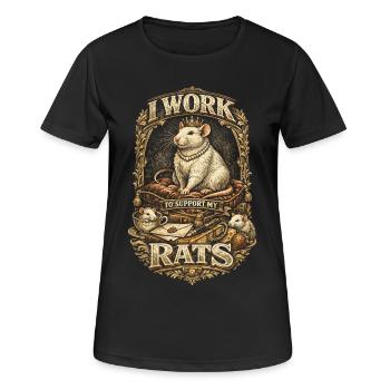 Farbratte Fancy Rat Je travaille pour subvenir aux besoins de mes rats - T-shirt respirant Femme - noir - Devant - AI Model Female 172 light (172cm)