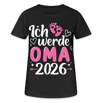 Oma 2026 - Frauen T-Shirt atmungsaktiv - Schwarz - Vorne - AI Model Female 172 light (172cm)