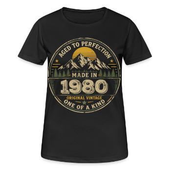 1980 Fête Anniversaire 1980 - Né en 1980 - T-shirt respirant Femme - noir - Devant - AI Model Female 172 light (172cm)