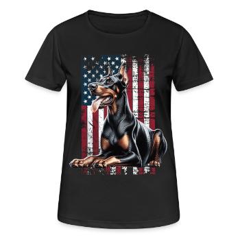 Doberman US Dobermann - T-shirt respirant Femme - noir - Devant - AI Model Female 172 light (172cm)