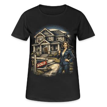 Real Estate Agent Broker - Women's Breathable T-Shirt - black - Front - AI Model Female 172 light (172cm)