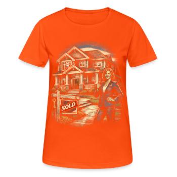 Real Estate Agent Broker - Women's Breathable T-Shirt - neon orange - Front - AI Model Female 172 dark (172cm)