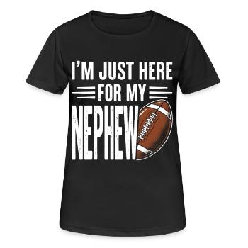Je suis juste là pour le football de mon neveu - T-shirt respirant Femme - noir - Devant - AI Model Female 172 light (172cm)