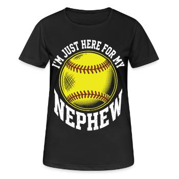 Je suis juste là pour mon neveu au softball - T-shirt respirant Femme - noir - Devant - AI Model Female 172 light (172cm)