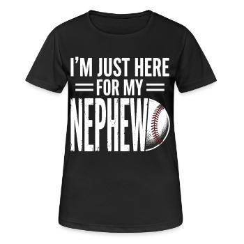 Je suis juste là pour mon neveu au baseball - T-shirt respirant Femme - noir - Devant - AI Model Female 172 light (172cm)