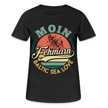Île de Fehmarn MOIN FEHMARN MER BALTIQUE AMOUR Drôle - T-shirt respirant Femme - noir - Devant - AI Model Female 172 light (172cm)