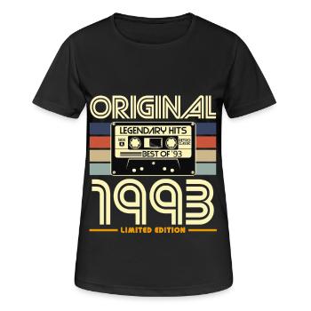 Originale Retro-Hits von 1993 - Frauen T-Shirt atmungsaktiv - Schwarz - Vorne - AI Model Female 172 light (172cm)