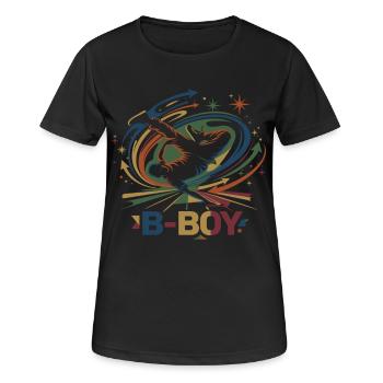 Breakdance B-Boy Graffiti Streetdance - Frauen T-Shirt atmungsaktiv - Schwarz - Vorne - AI Model Female 172 light (172cm)