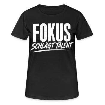 La concentration l’emporte sur le talent - T-shirt respirant Femme - noir - Devant - AI Model Female 172 light (172cm)