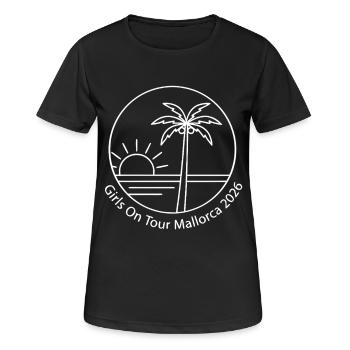 Girls on Tour Mallorca 2026 - Frauen T-Shirt atmungsaktiv - Schwarz - Vorne - AI Model Female 172 light (172cm)