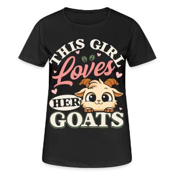 Funny Goat Lovers Agriculture Animal Lovers - Women's Breathable T-Shirt - black - Front - AI Model Female 172 light (172cm)