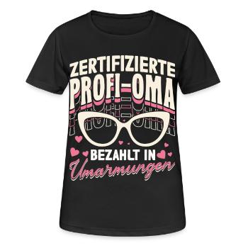 Zertifizierte Profi-Oma Bezahlt In Umarmungen - Frauen T-Shirt atmungsaktiv - Schwarz - Vorne - AI Model Female 172 light (172cm)