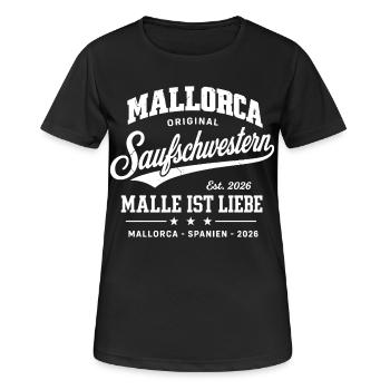 Malle 2026 Saufschwestern Malle ist Liebe - Women's Breathable T-Shirt - black - Front - AI Model Female 172 light (172cm)