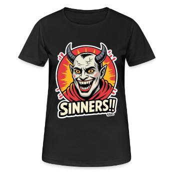 Demonic Grin Sinners Graphic - Women's Breathable T-Shirt - black - Front - AI Model Female 172 light (172cm)