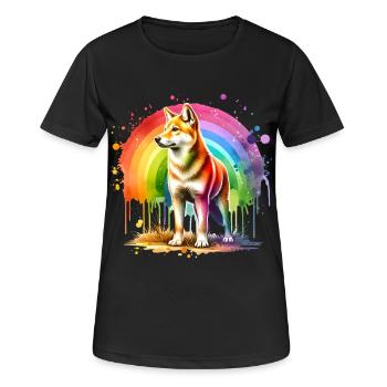 Australian Wild Dog Gift - Women's Breathable T-Shirt - black - Front - AI Model Female 172 light (172cm)