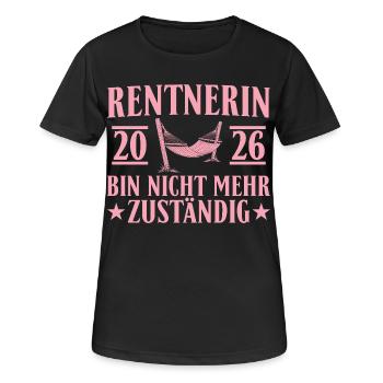 Retraité 2026 - Don non responsable - T-shirt respirant Femme - noir - Devant - AI Model Female 172 light (172cm)
