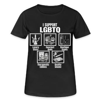 LGBTQ Kiffer Lifestyle Cannabis Humor - Frauen T-Shirt atmungsaktiv - Schwarz - Vorne - AI Model Female 172 light (172cm)