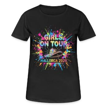 Girls on Tour Mallorca 2026 - Frauen T-Shirt atmungsaktiv - Schwarz - Vorne - AI Model Female 172 light (172cm)