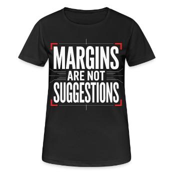 Les marges du designer d’impression sont des designers experts en impression - T-shirt respirant Femme - noir - Devant - AI Model Female 172 light (172cm)