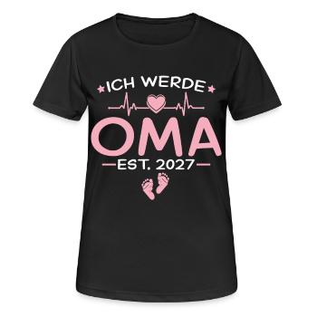 Ich werde Oma 2027 - Enkelkind Ankündigung - Frauen T-Shirt atmungsaktiv - Schwarz - Vorne - AI Model Female 172 light (172cm)