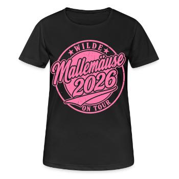 Malle 2026 Wilde Mallemäuse on Tour - Women's Breathable T-Shirt - black - Front - AI Model Female 172 light (172cm)