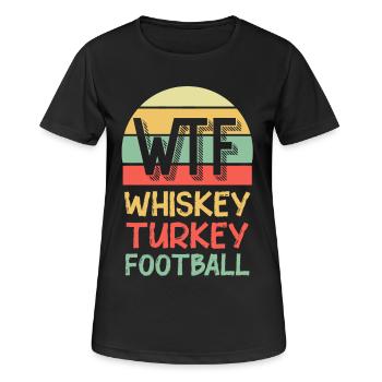 C’est quoi ce bordel Whiskey Dinde, Football Humour - T-shirt respirant Femme - noir - Devant - AI Model Female 172 light (172cm)