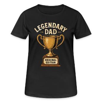 Legendary Dad – Retro Trophäe Original Edition - Frauen T-Shirt atmungsaktiv - Schwarz - Vorne - AI Model Female 172 light (172cm)