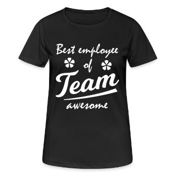 Best Employee Team Awesome - Frauen T-Shirt atmungsaktiv - Schwarz - Vorne - AI Model Female 172 light (172cm)