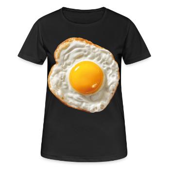 Spiegelei - Frauen T-Shirt atmungsaktiv - Schwarz - Vorne - AI Model Female 172 light (172cm)