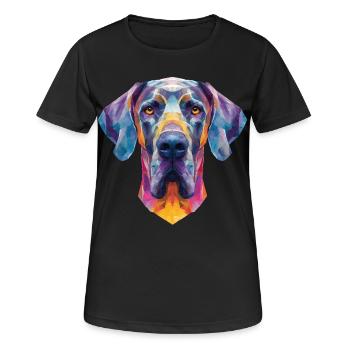 Deutsche Dogge - Frauen T-Shirt atmungsaktiv - Schwarz - Vorne - AI Model Female 172 light (172cm)