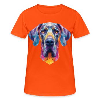 Great Dane - Women's Breathable T-Shirt - neon orange - Front - AI Model Female 172 dark (172cm)