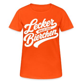 Lecker Bierchen Malle 2026 Malle nous arrivons - T-shirt respirant Femme - orange néon - Devant - AI Model Female 172 dark (172cm)