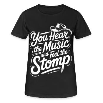 Country Line Dance Music Vibe - Frauen T-Shirt atmungsaktiv - Schwarz - Vorne - AI Model Female 172 light (172cm)