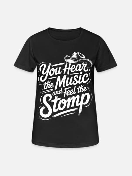 Country Line Dance Music Vibe - Frauen T-Shirt atmungsaktiv - Schwarz