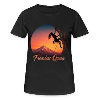 Fearless Queen Climb Summit Girl Power - T-shirt respirant Femme - noir - Devant - AI Model Female 172 light (172cm)