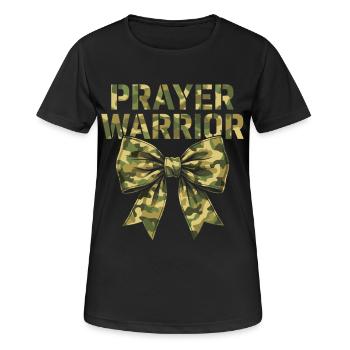 Camo Coquette Gebetskrieger Christ - Frauen T-Shirt atmungsaktiv - Schwarz - Vorne - AI Model Female 172 light (172cm)