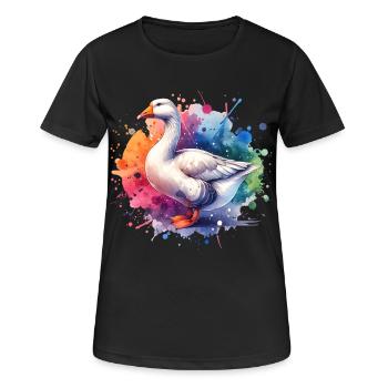 Don de l’Oie Pèlerine - T-shirt respirant Femme - noir - Devant - AI Model Female 172 light (172cm)