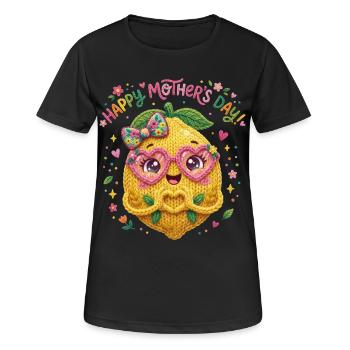 Muttertag Zitrone Herzhände - Happy Mother's Day  - Frauen T-Shirt atmungsaktiv - Schwarz - Vorne - AI Model Female 172 light (172cm)
