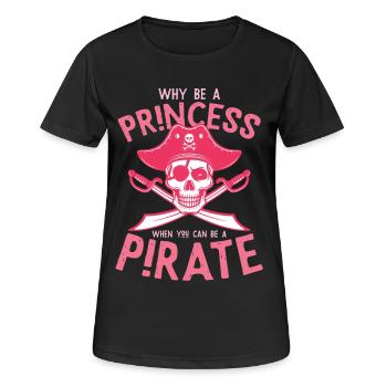 Princess or Pirate Girl Power Design - Women's Breathable T-Shirt - black - Front - AI Model Female 172 light (172cm)