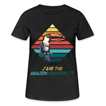 Sava – Sauver la forêt tropicale - T-shirt respirant Femme - noir - Devant - AI Model Female 172 light (172cm)