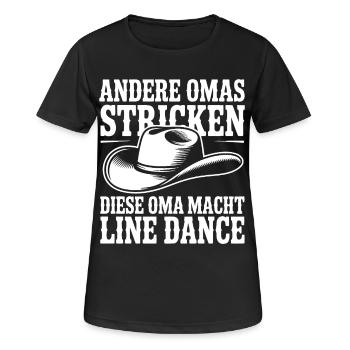 Omas Line Dance Shirt - Frauen T-Shirt atmungsaktiv - Schwarz - Vorne - AI Model Female 172 light (172cm)