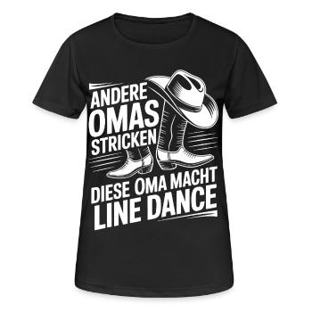Line Dance Omas Stricken - Frauen T-Shirt atmungsaktiv - Schwarz - Vorne - AI Model Female 172 light (172cm)