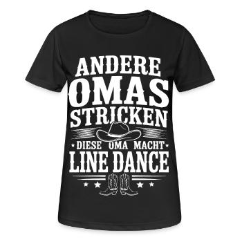 Andere Omas Stricken Line Dance - Frauen T-Shirt atmungsaktiv - Schwarz - Vorne - AI Model Female 172 light (172cm)