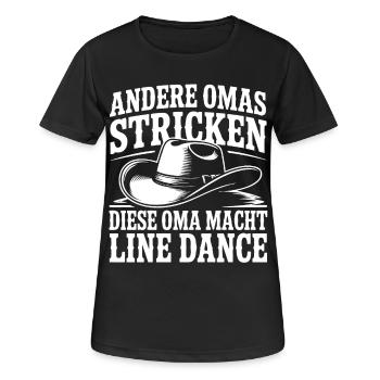 Oma tanzt Line Dance - Frauen T-Shirt atmungsaktiv - Schwarz - Vorne - AI Model Female 172 light (172cm)