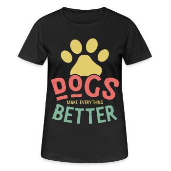 Les chiens rendent la vie meilleure - T-shirt respirant Femme - noir - Devant - AI Model Female 172 light (172cm)