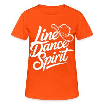 Line Dance Spirit - Frauen T-Shirt atmungsaktiv - Neonorange - Vorne - AI Model Female 172 dark (172cm)