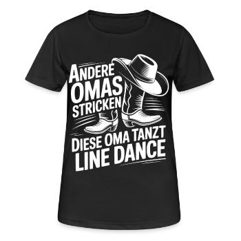 Andere Omas stricken, Oma tanzt Line Dance - Frauen T-Shirt atmungsaktiv - Schwarz - Vorne - AI Model Female 172 light (172cm)